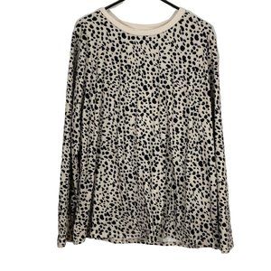 Pursuing Perfection Womens White Leopard Crew Neck Pullover T Shirt Sz XXL